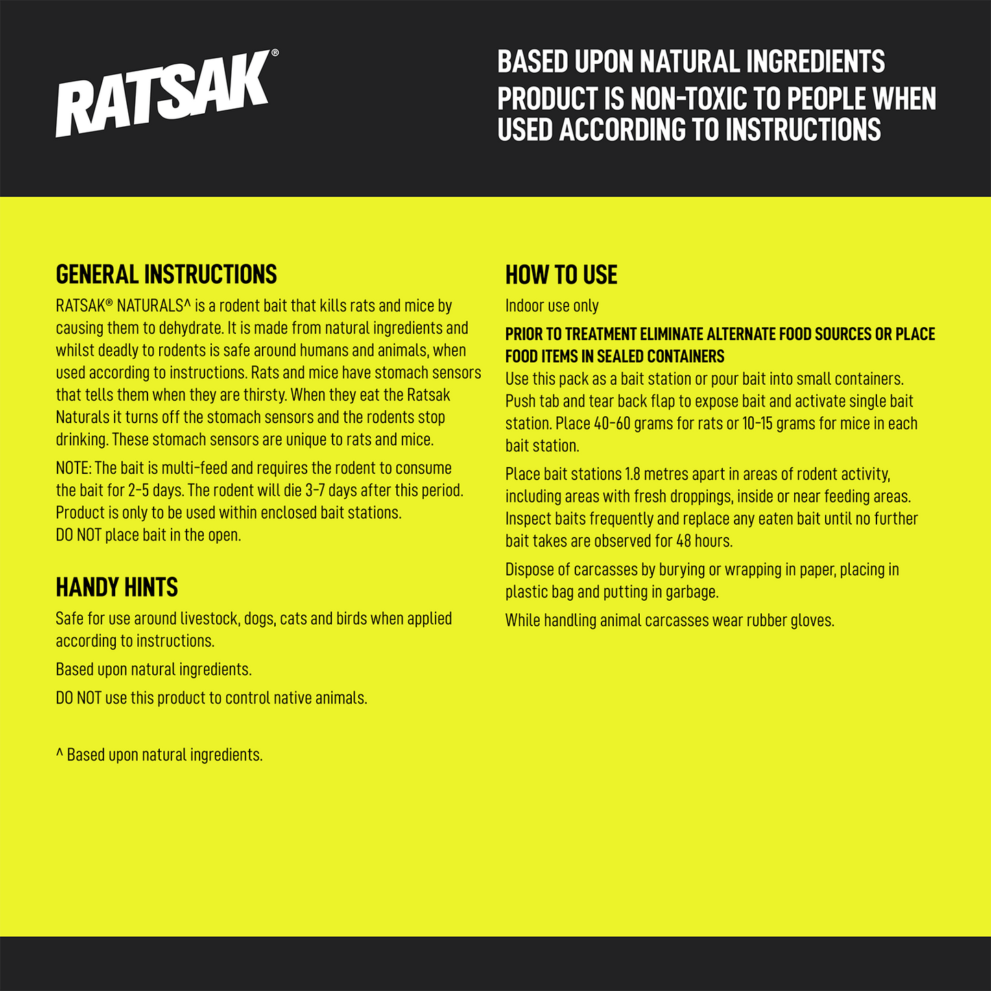 Ratsak Naturals Rodenticide - 450g