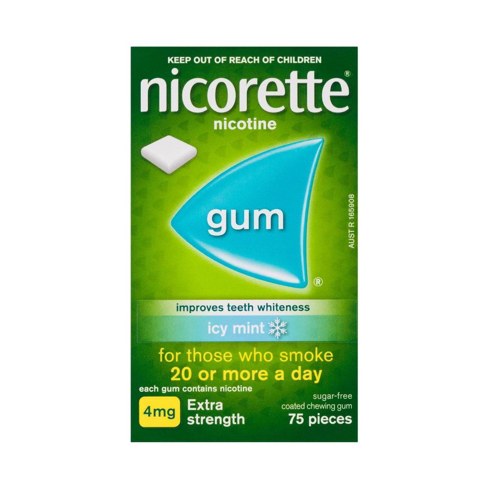 Nicorette Quit Smoking Extra Strength Nicotine Gum Icy Mint - 75 pack