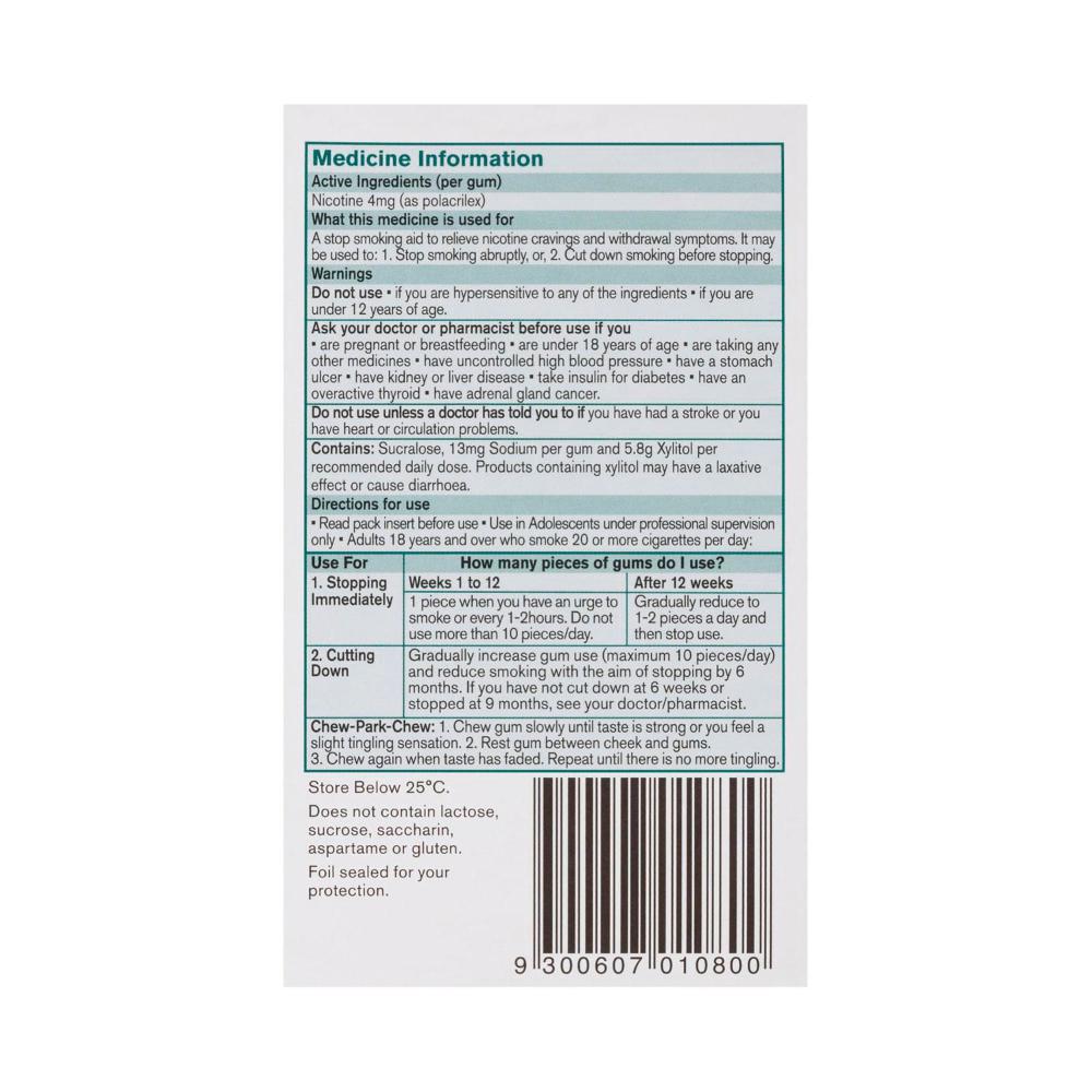 Nicorette Quit Smoking Extra Strength Nicotine Gum Icy Mint - 75 pack