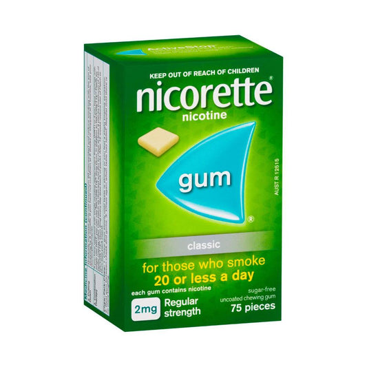 Nicorette Quit Smoking Regular Strength Nicotine Gum Classic - 75 pack