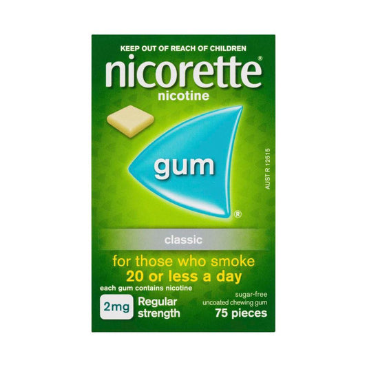 Nicorette Quit Smoking Regular Strength Nicotine Gum assic - 75 pack