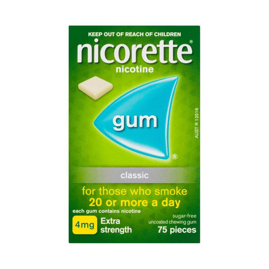 Nicorette Quit Smoking Extra Strength Nicotine Gum Classic - 75 pack