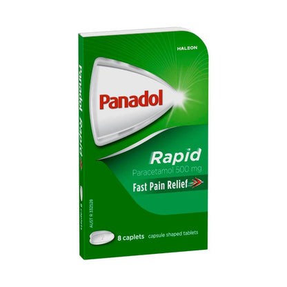 Panadol Rapid Paracetamol Pain Relief Caplets - 8 Pack
