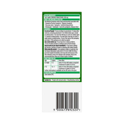 Panadol Optizorb Paracetamol Pain Relief Caplets - 16 Pack
