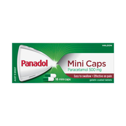 Panadol Paracetamol Pain Relief Mini Capsules - 16 Pack