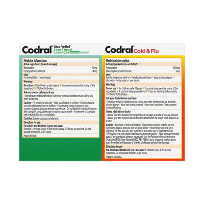 Codral Plus Cold & Flu + Lozenge Combo Kit - 32 Pack