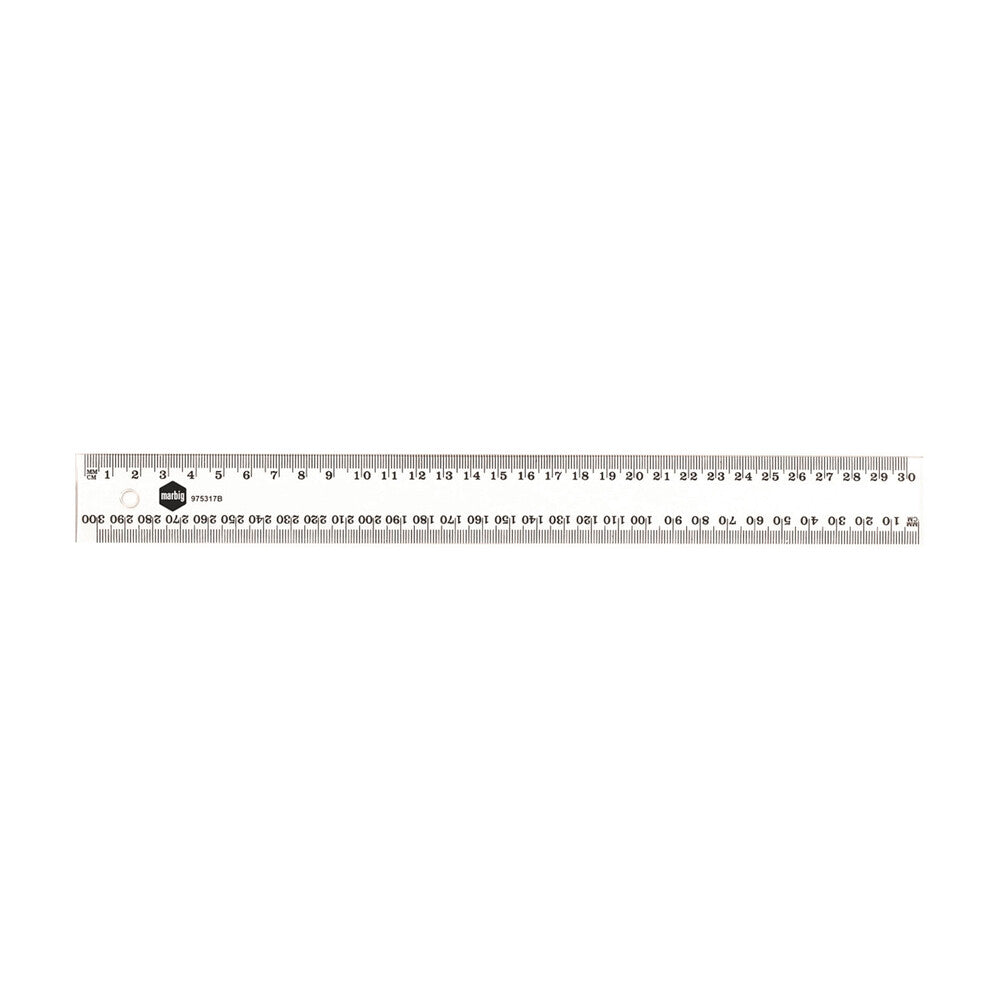Marbig Clear Platic Ruler 30cm - 1 Each