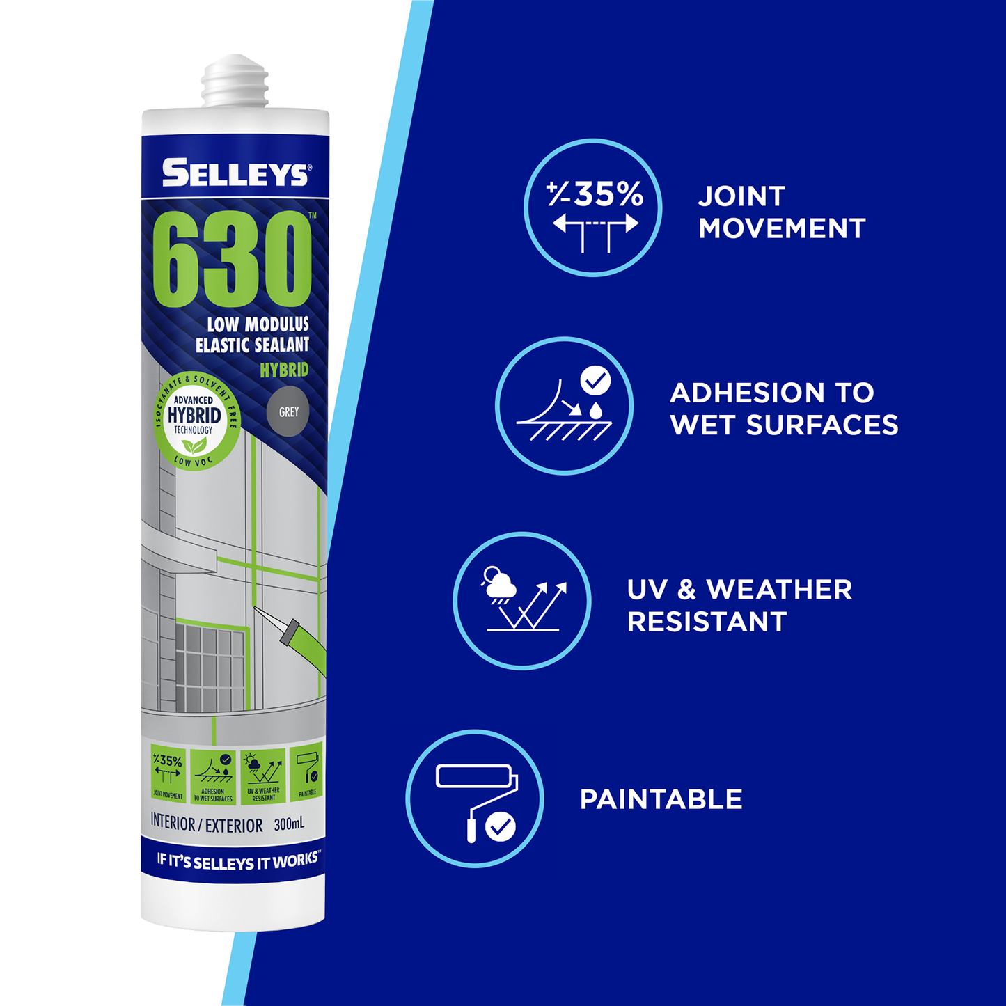 Selleys Low Modulus Flexible Sealant - 300ml - Grey