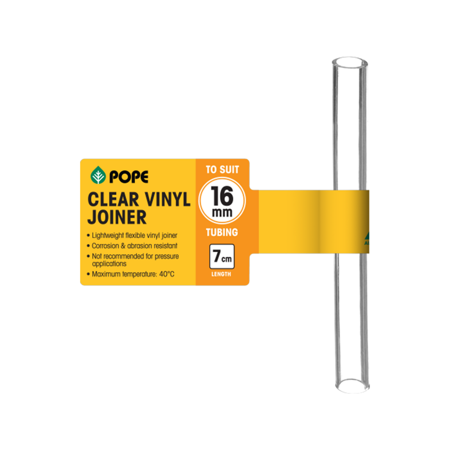 Pope Clear Vinyl Tubing Joiner - 16mm