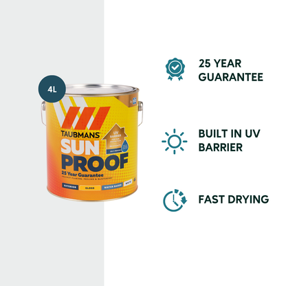 Taubmans White Gloss Sunproof Exterior Paint - 4L