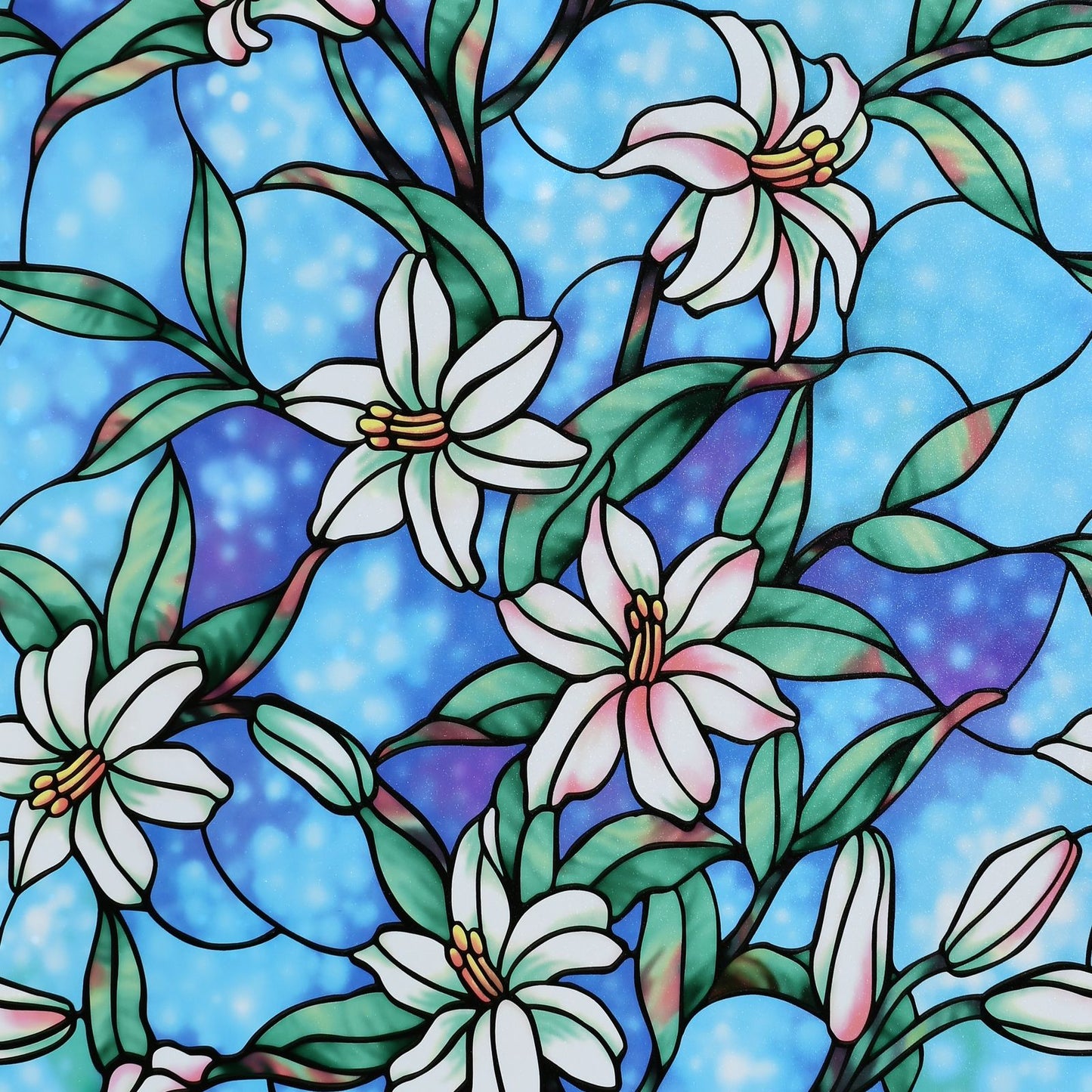 Pillar Stained Glass Static Window Film - 45cm x 2m