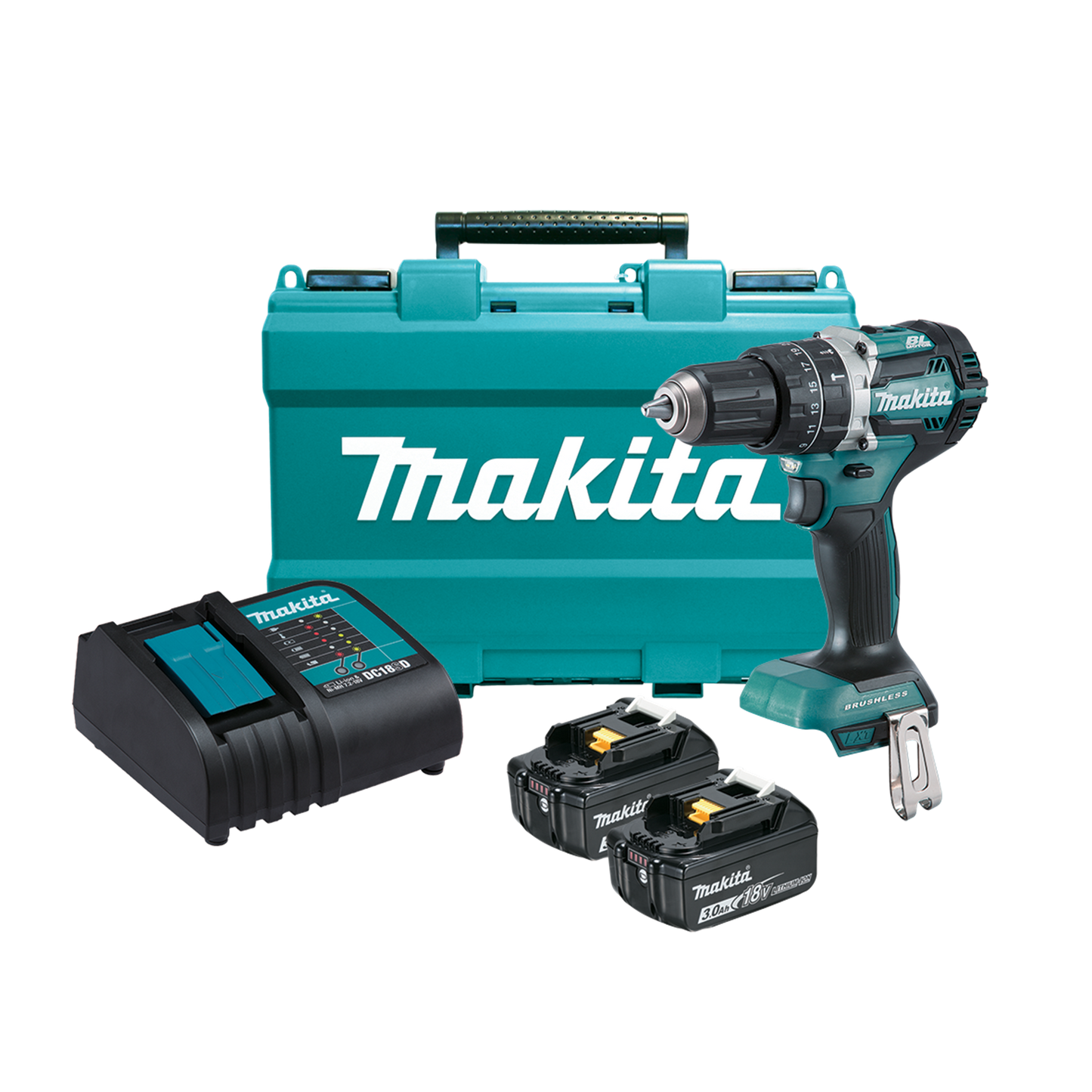 Makita Brushless Hammer Driver Drill Kit - 18V - DHP484SFE