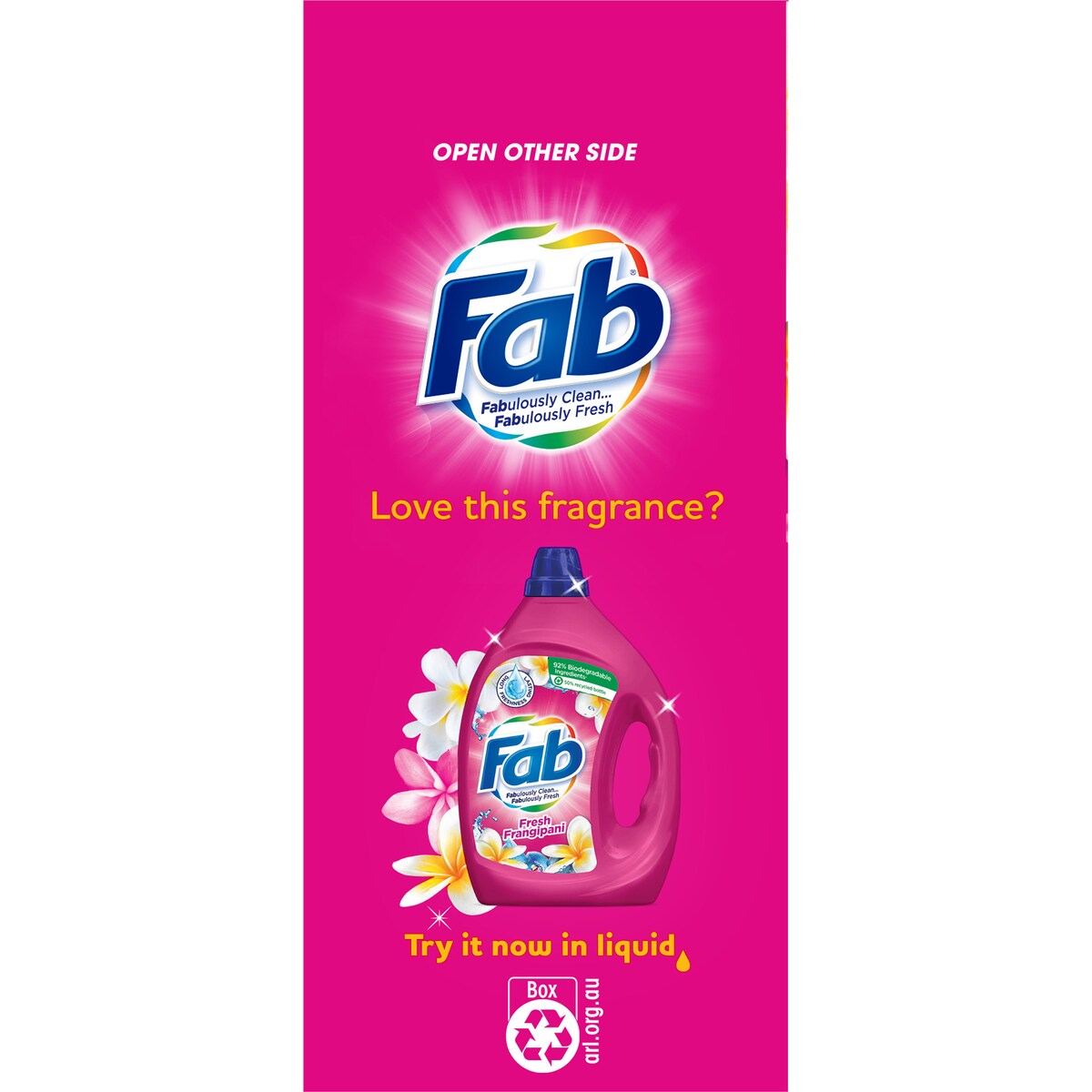 Fab Laundry Washing Powder Fresh Frangipani 1kg