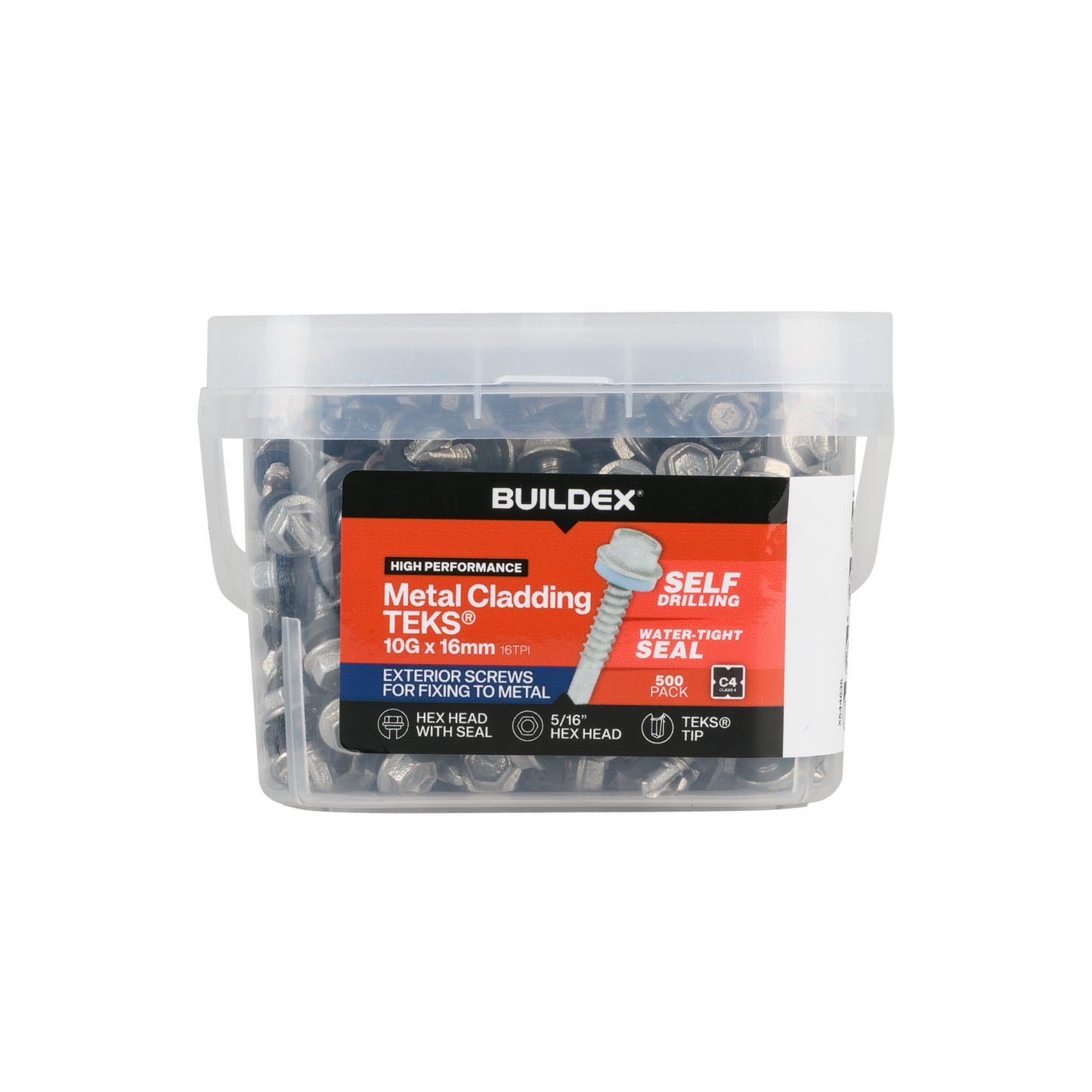Buildex Teks Screws - 10g x 16mm - Class 4 - 500 Pack