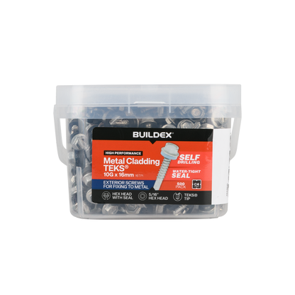 Buildex Teks Screws - 10g x 16mm - Class 4 - 500 Pack