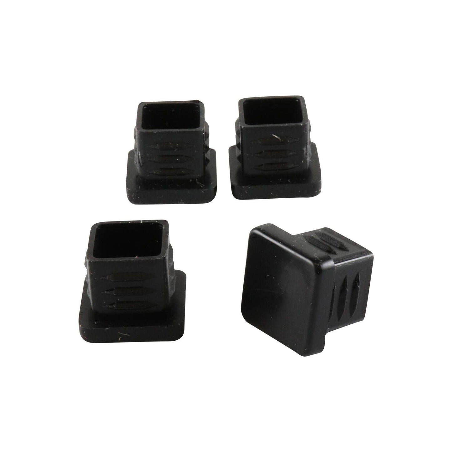 Surface Gard Black Square Plastic Chair Tips - 16mm - 4 Pack