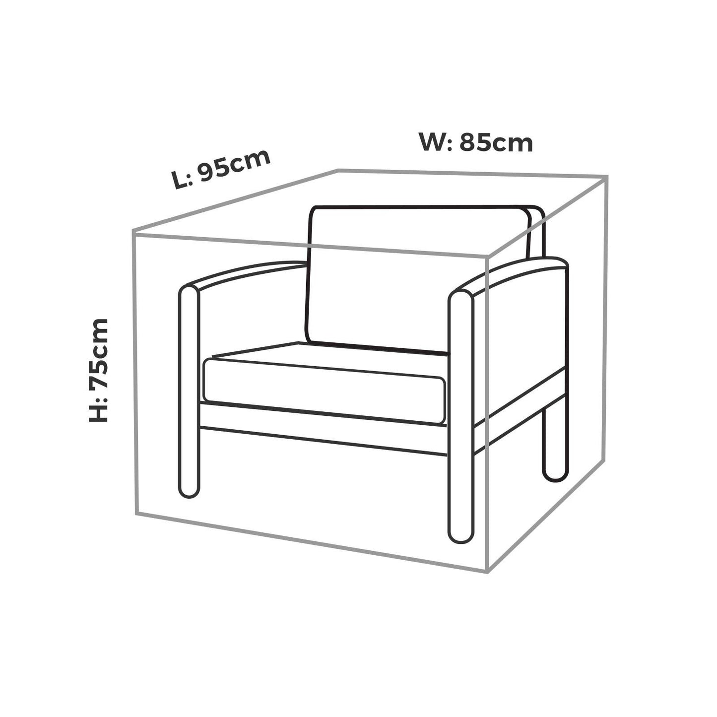 Mojo Single Lounge Chair Cover - 850 x 750 x 950mm