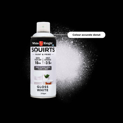 White Knight Squirts Gloss White Spray Paint - 310g