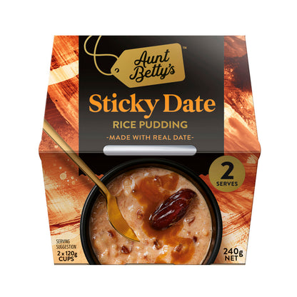 Aunt Betty's Rice Pudding Sticky Date 2 Pack - 240g
