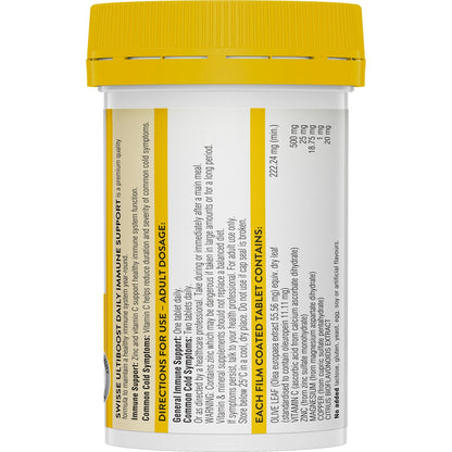 Swisse Ultiboost Daily Immune Support Tablets For Immune Health 60 Pack