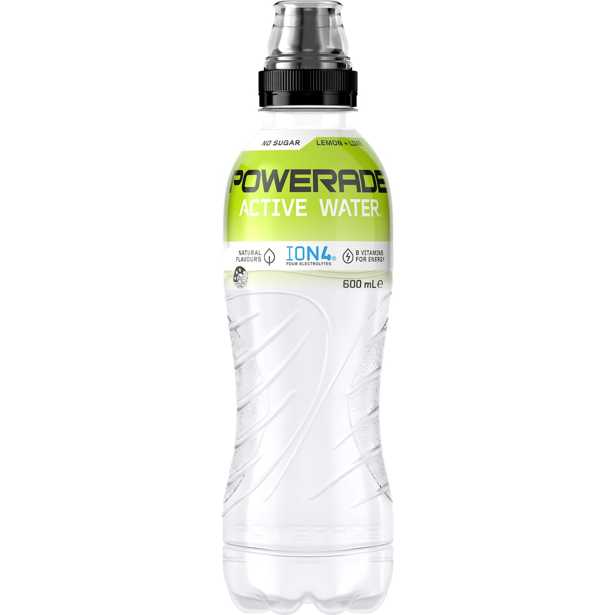 Powerade Active Water Lemon Lime Sports Drink Sipper Cap 600ml