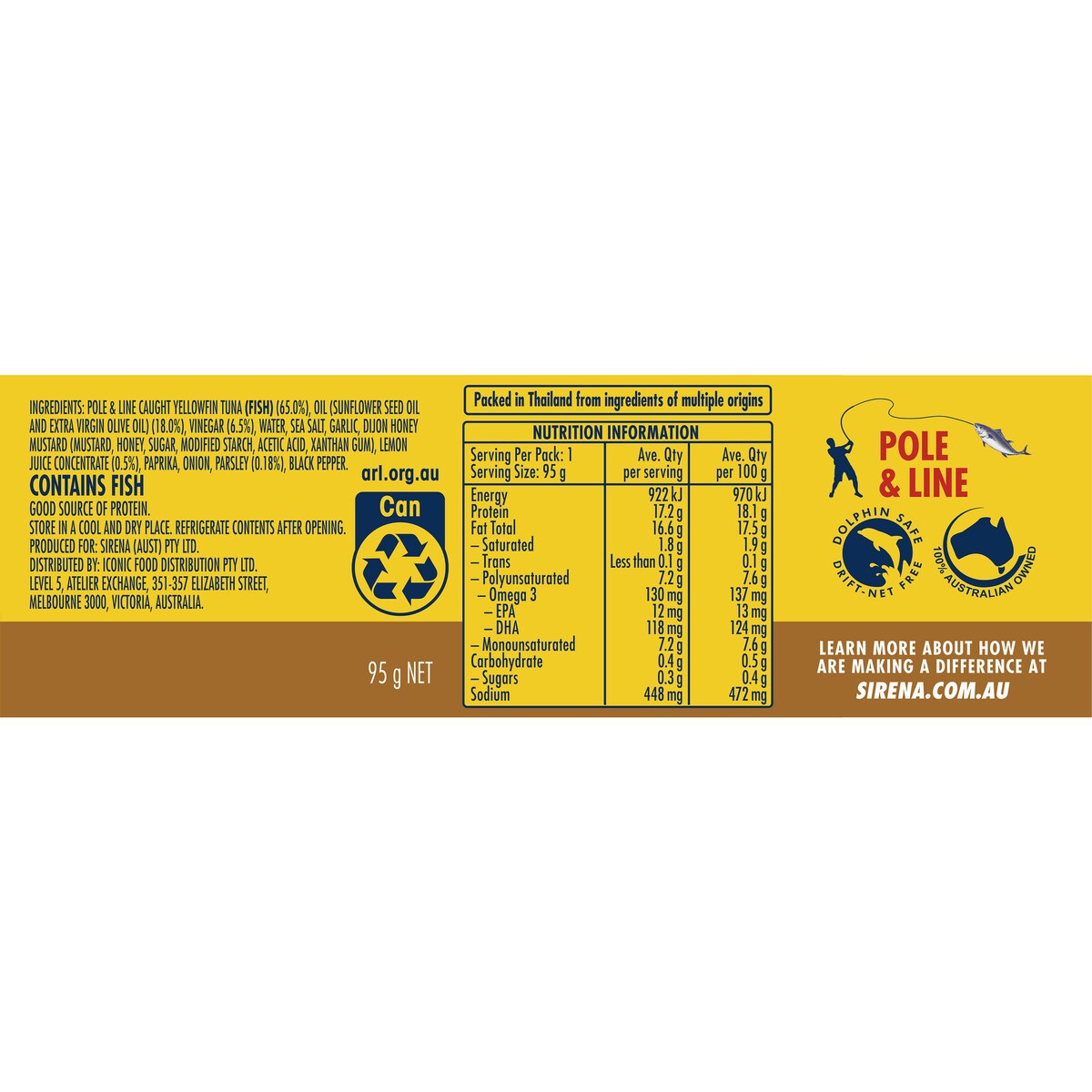 Sirena Tuna Zesty Vinaigrette 95g