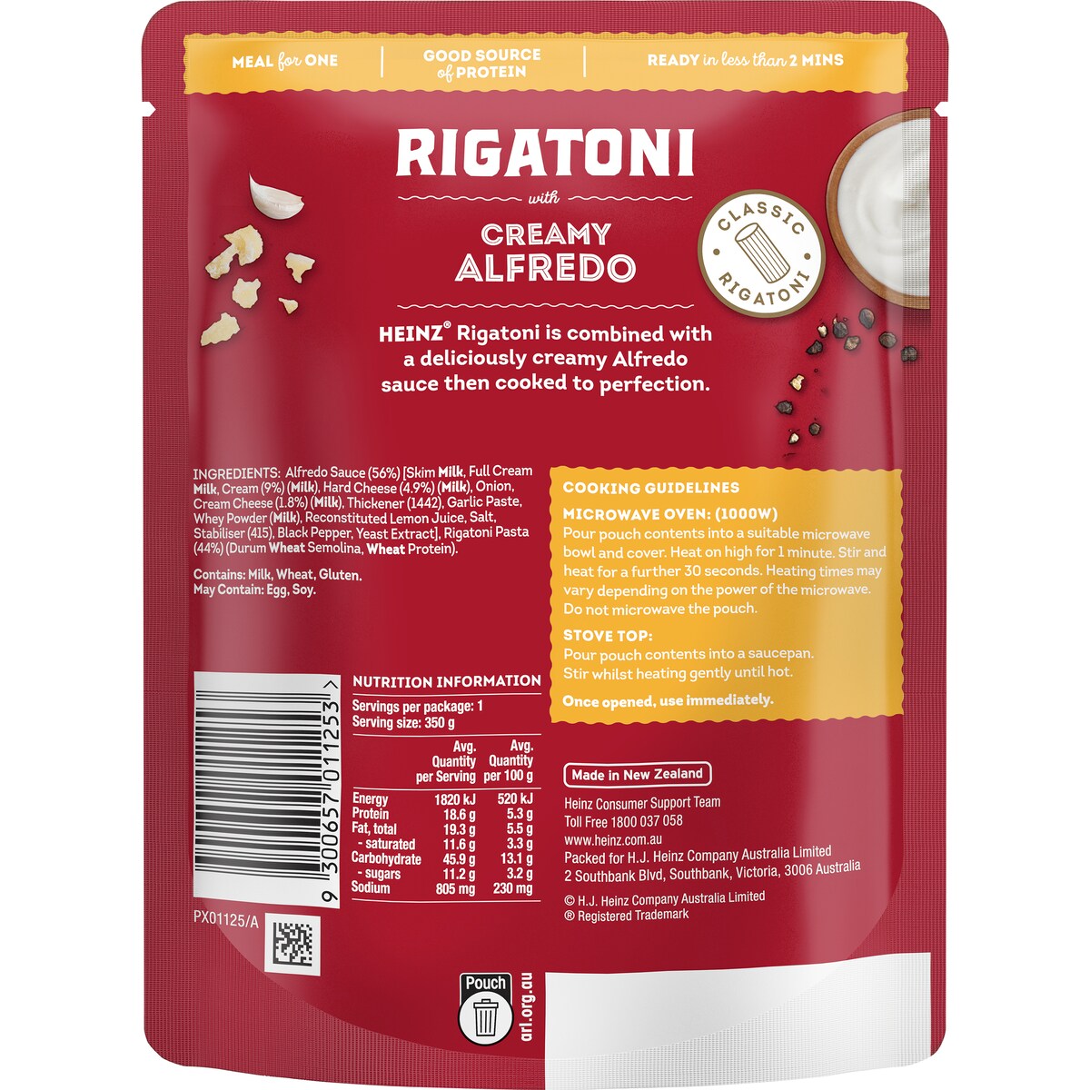 Heinz Rigatoni With Creamy Alfredo 350g