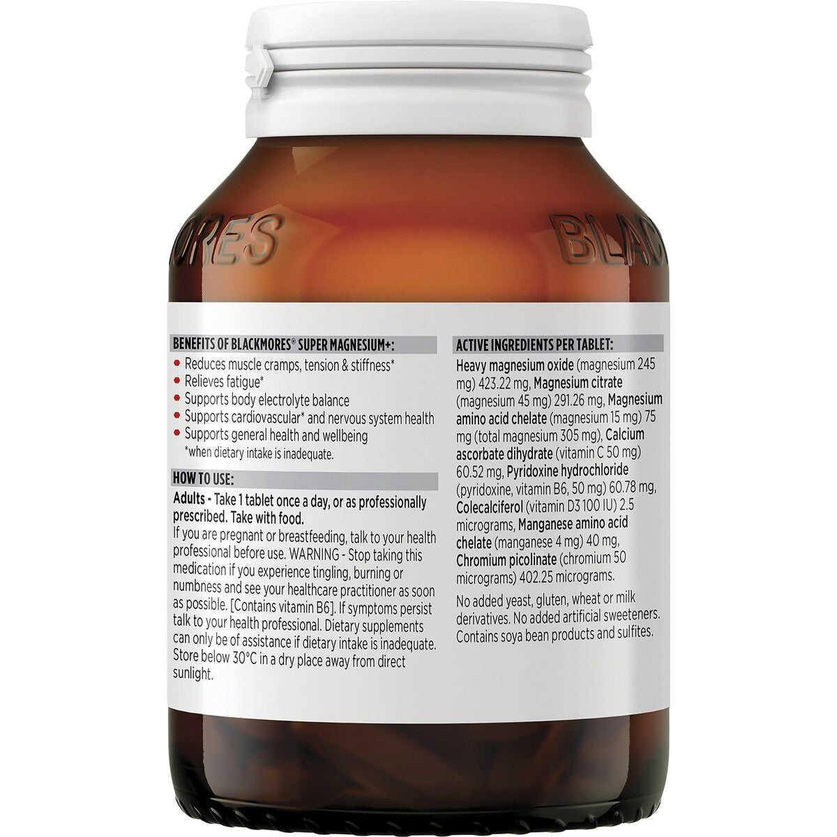 Blackmores Super Magnesium+ Muscle Health Vitamin Tablets 100 pack