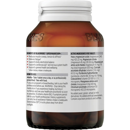 Blackmores Super Magnesium+ Muscle Health Vitamin Tablets 100 pack