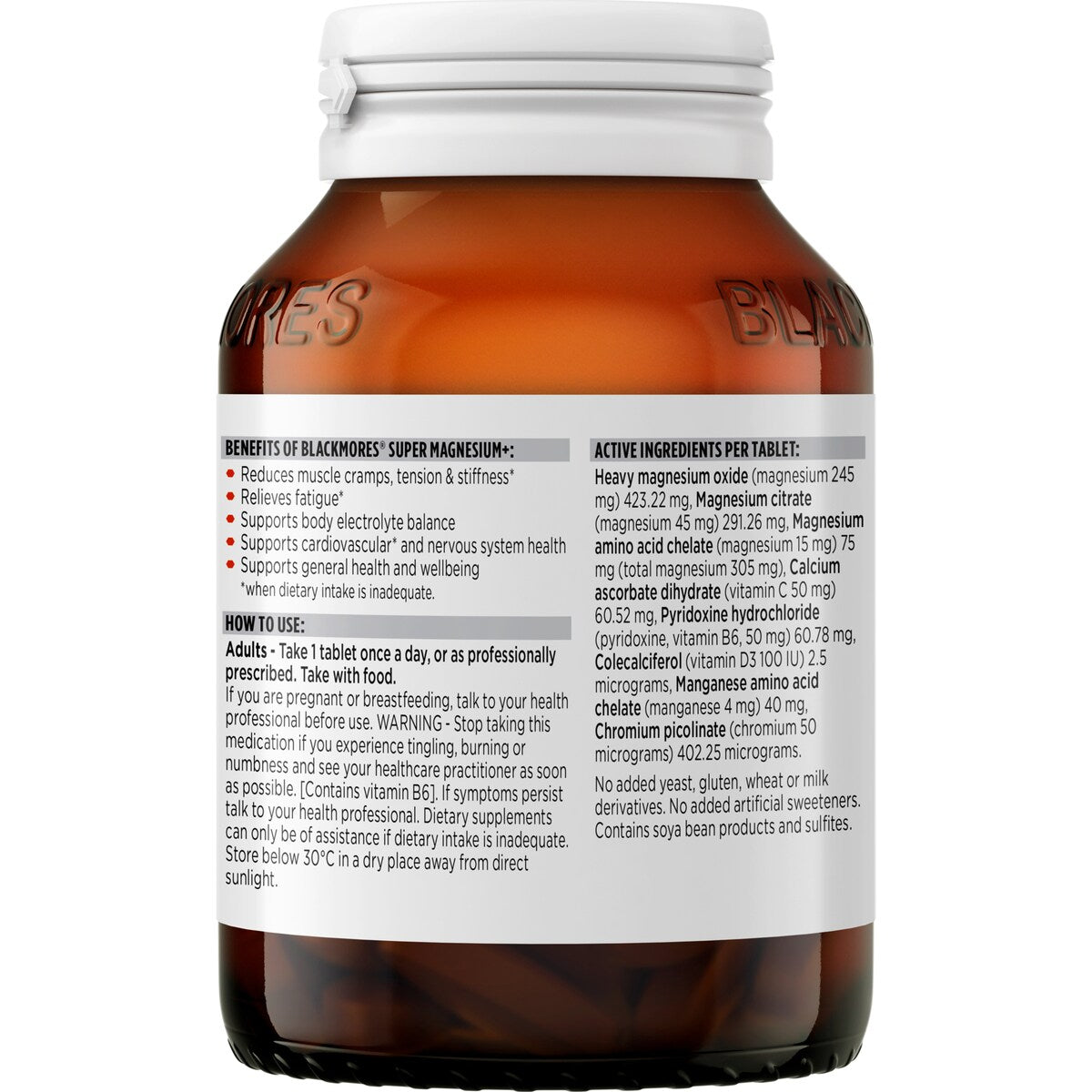 Blackmores Super Magnesium+ Muscle Health Vitamin Tablets 100 pack