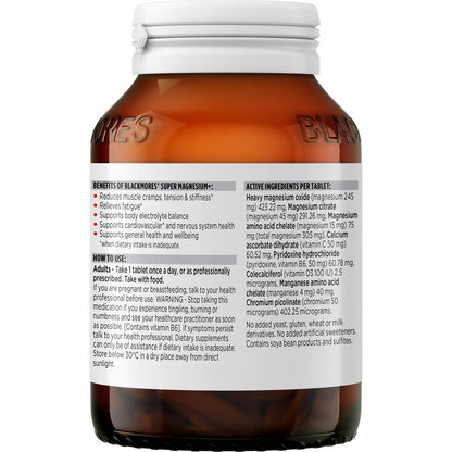 Blackmores Super Magnesium+ Muscle Health Vitamin Tablets 100 pack