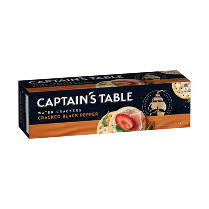 Captain's Table Water Crackers Cracked Black Pepper - 125g
