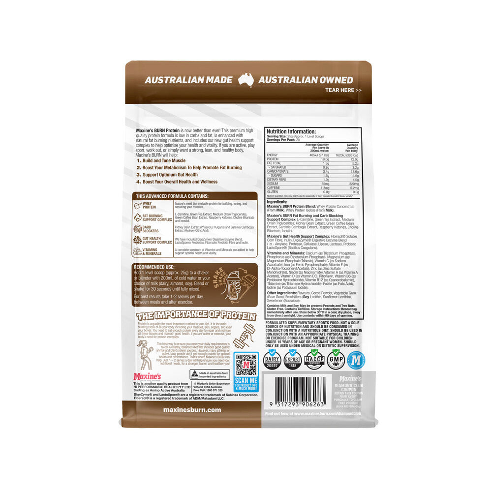 Maxine's Burn Protein Iced Mocha - 500g