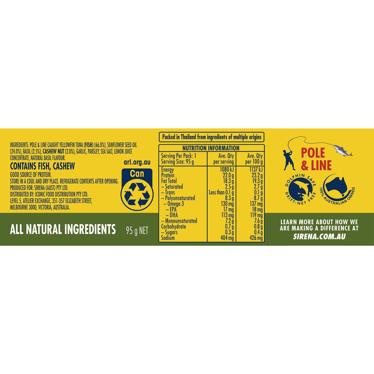 Sirena Tuna Pesto 95g