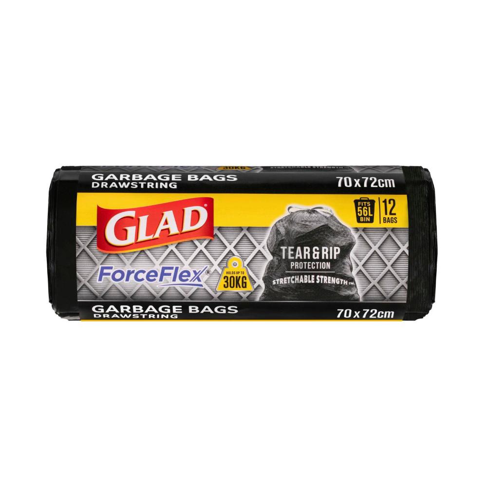 Glad Forceflex Drawstring Garbage Bags - 12 Pack