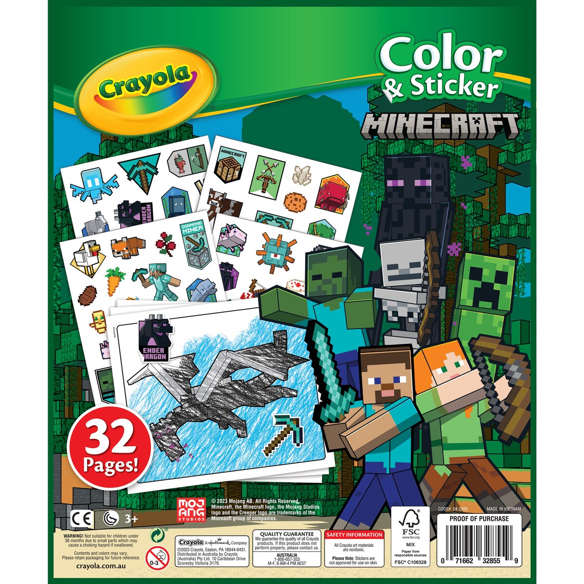 Crayola Colour & Stickers Minecraft Each