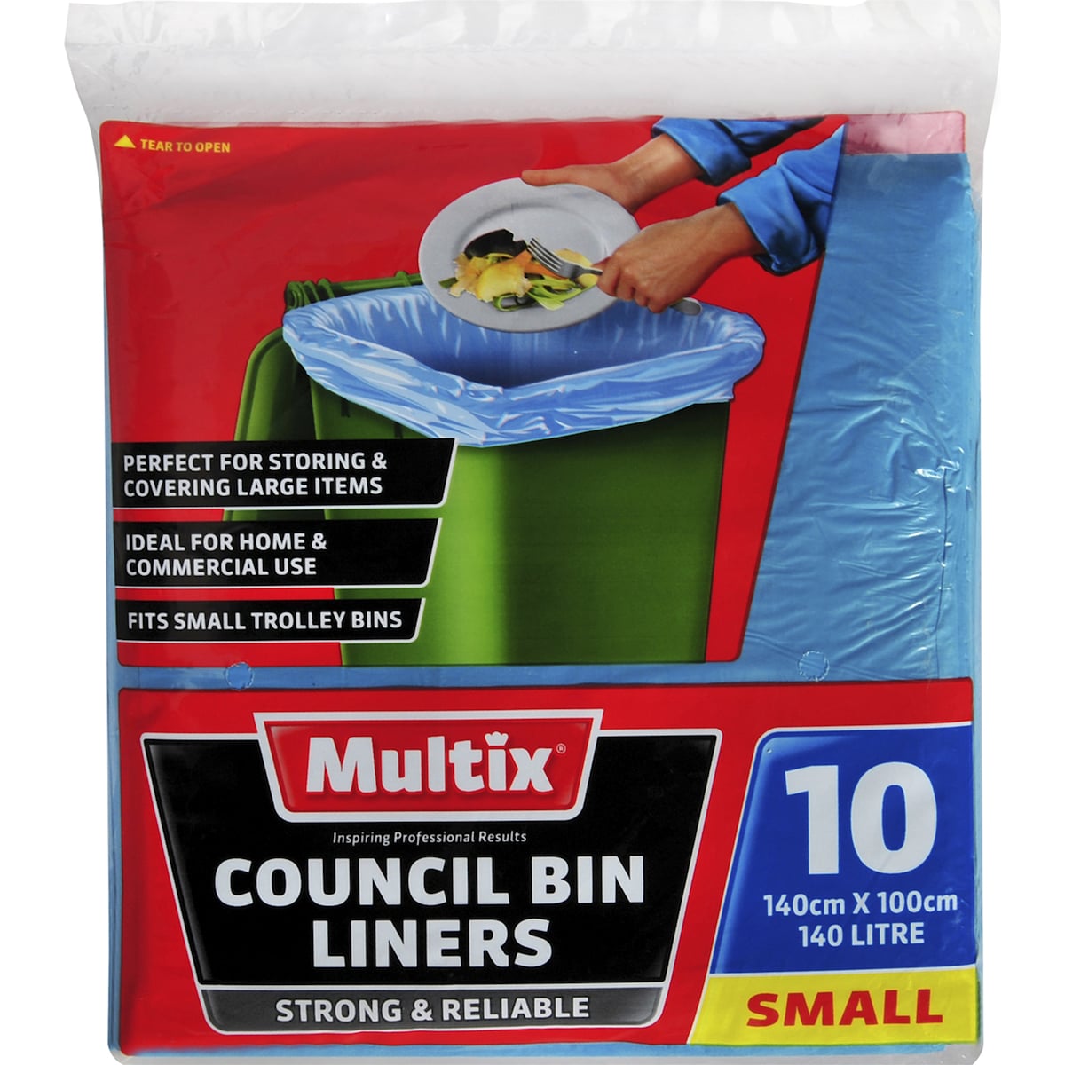 Multix Trolley Liner Garbage Bags 140L 10 pack