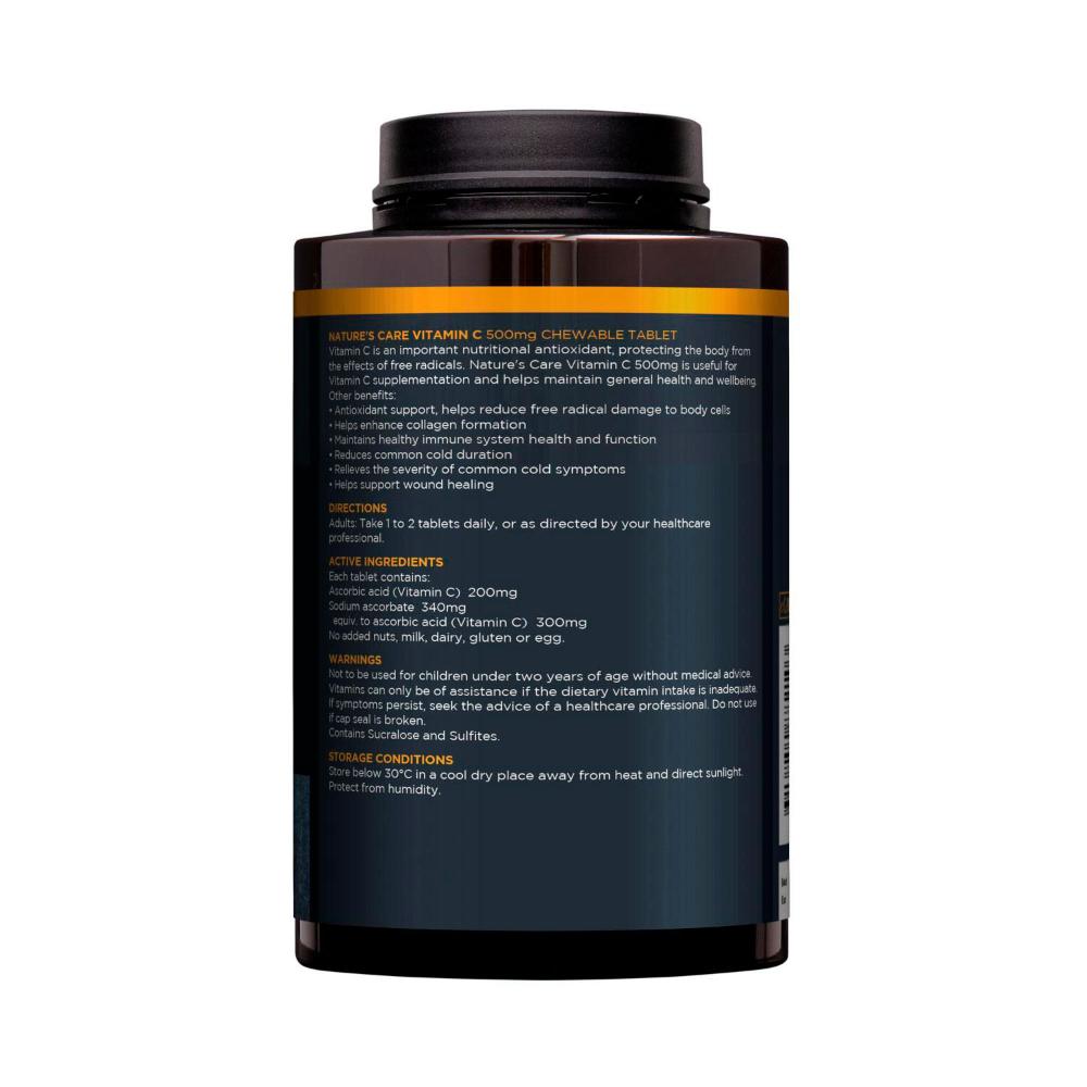 Nature's Care Pro Series Vitamin C 500mg Chewable Tablets - 250 pack