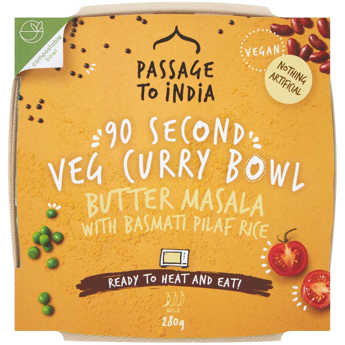 Passage To India Veg Curry Bowl Butter Masala With Rice 280g