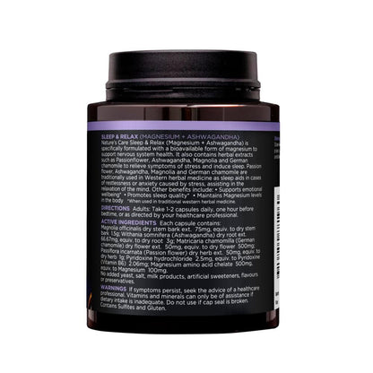Nature's Care Pro Series Sleep & Relax Magnesium + Ashwagandha Hard ... 60 pack