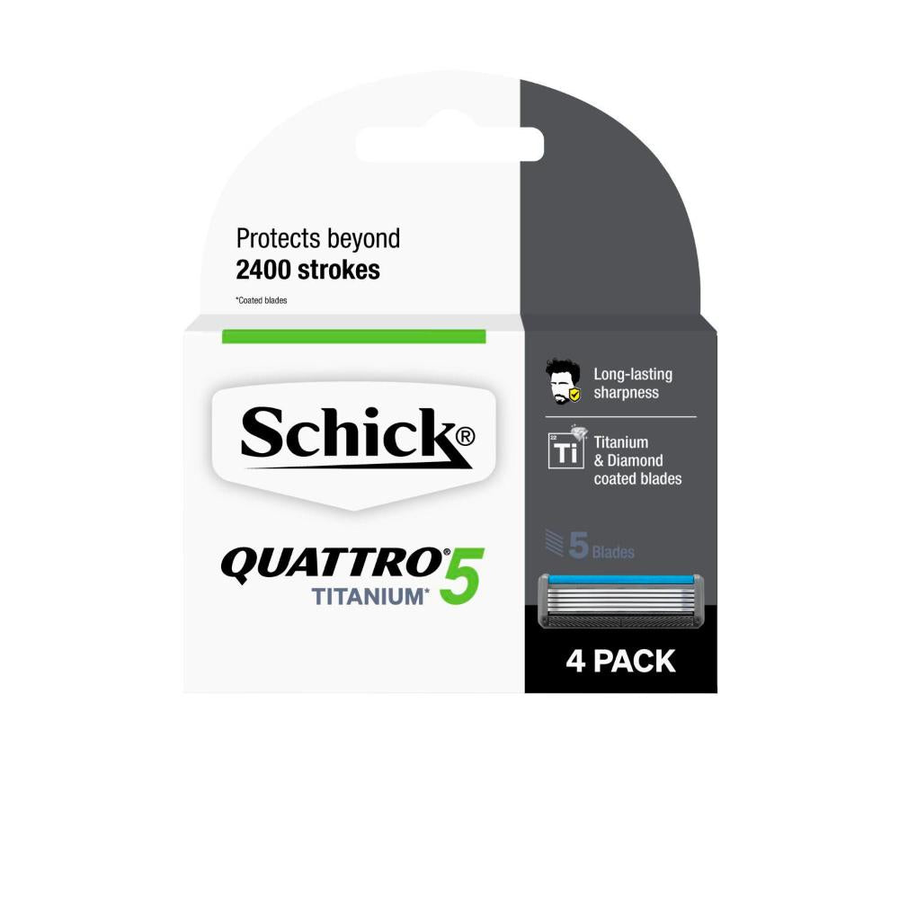 Schick Quattro Titanium 5 Razor Blades - 4 pack