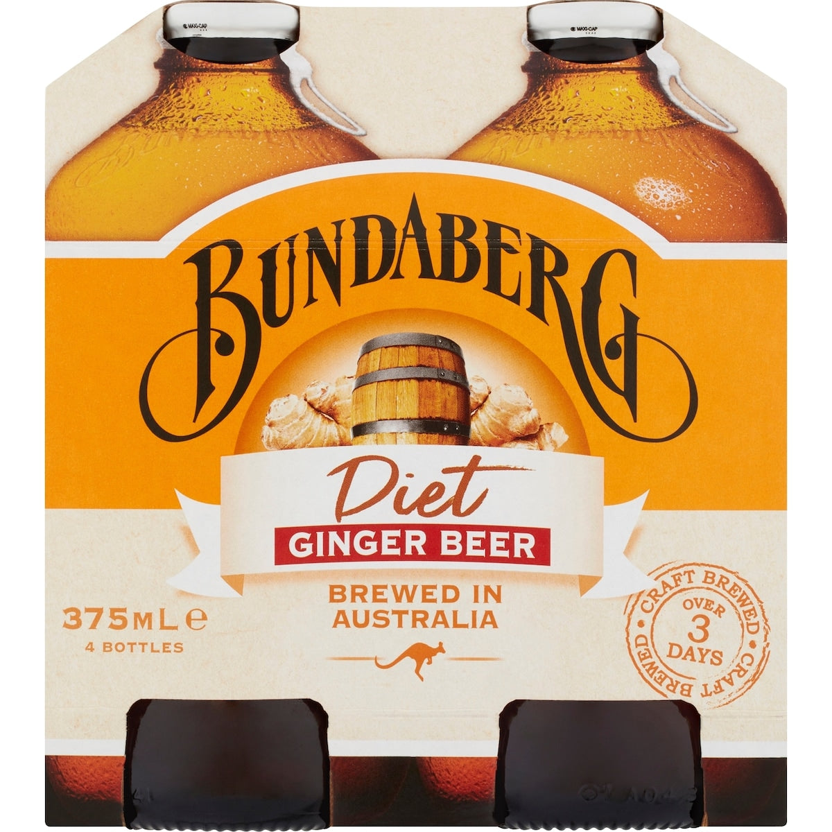 Bundaberg Diet Ginger Beer 375ml X 4 Pack