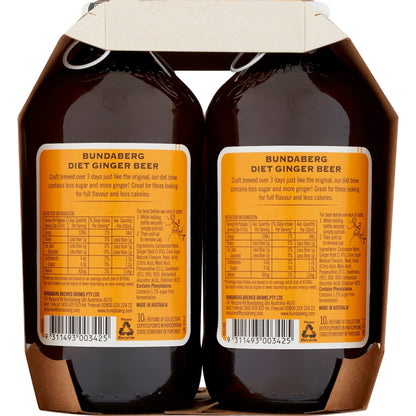 Bundaberg Diet Ginger Beer 375ml X 4 Pack