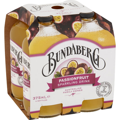 Bundaberg Sparkling Passionfruit Drink 375ml X 4 Pack