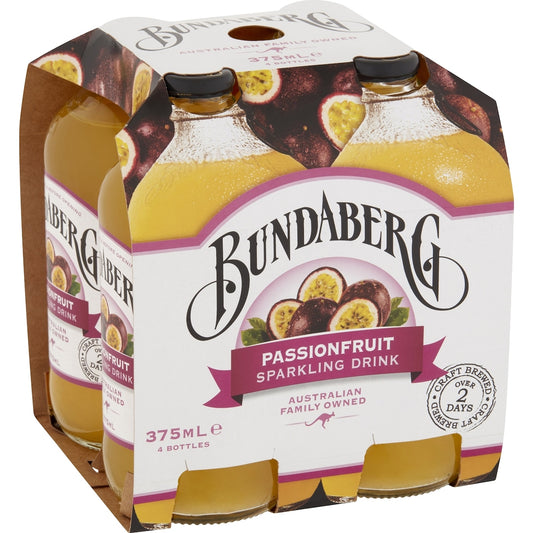 Bundaberg Sparkling Passionfruit Drink 375ml X 4 Pack