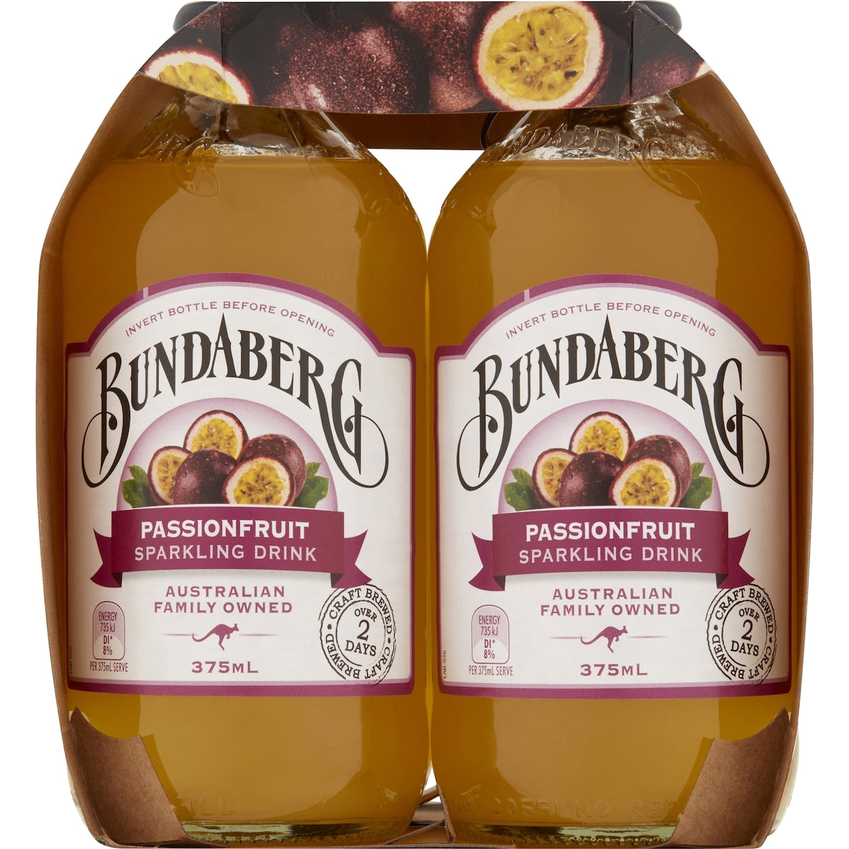 Bundaberg Sparkling Passionfruit Drink 375ml X 4 Pack