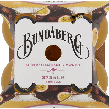 Bundaberg Sparkling Passionfruit Drink 375ml X 4 Pack