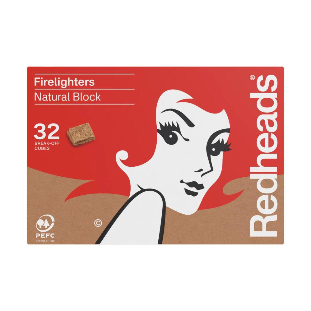 Redheads Natural Firelighter Blocks - 32 pack