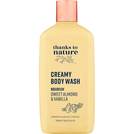Thanks To Nature Creamy Body Wash Sweet Almond & Vanilla 500ml