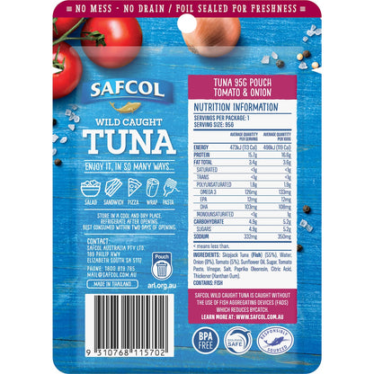 Safcol Wild Caught Tuna Tomato & Onion 95g